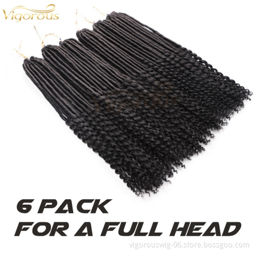 Vigorous Long Afro Curly Crochet Braid Hair Extensions Synthetic Dreadlock Extensions for African American Black Womens